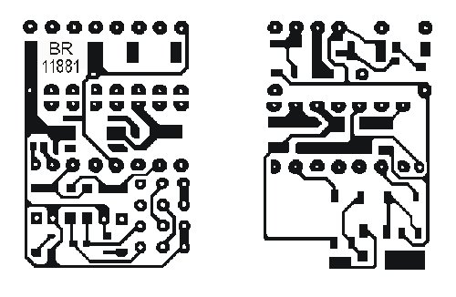 Platinen-Layout des Lok-Decoders Version 3